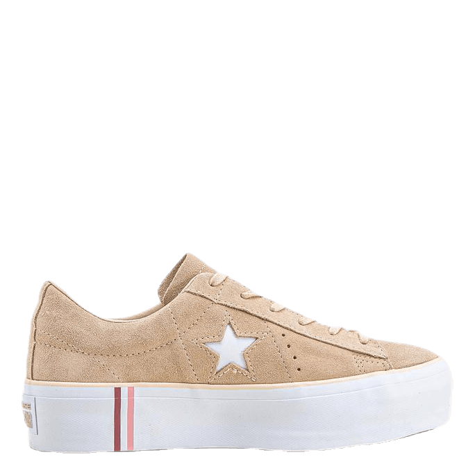 One Star Platform Suede Beige