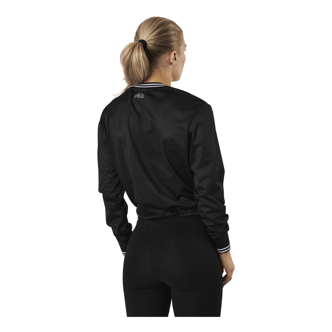 Jalina Cropped Sporty Mesh Shirt Black