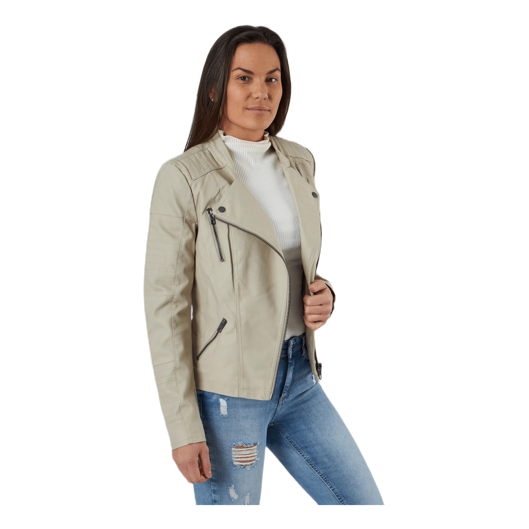 Leather Biker Bikerjacke Only Bikerjacke Schwarze Lederjacke Damen