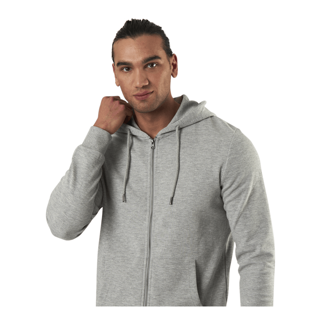 Basic Sweat Zip Hood Grey