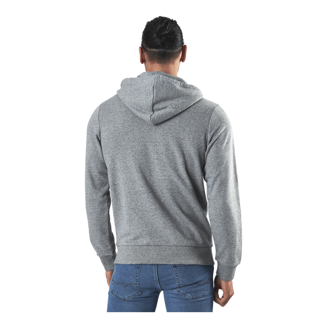 Basic Melange Sweat Zip Hood Grey