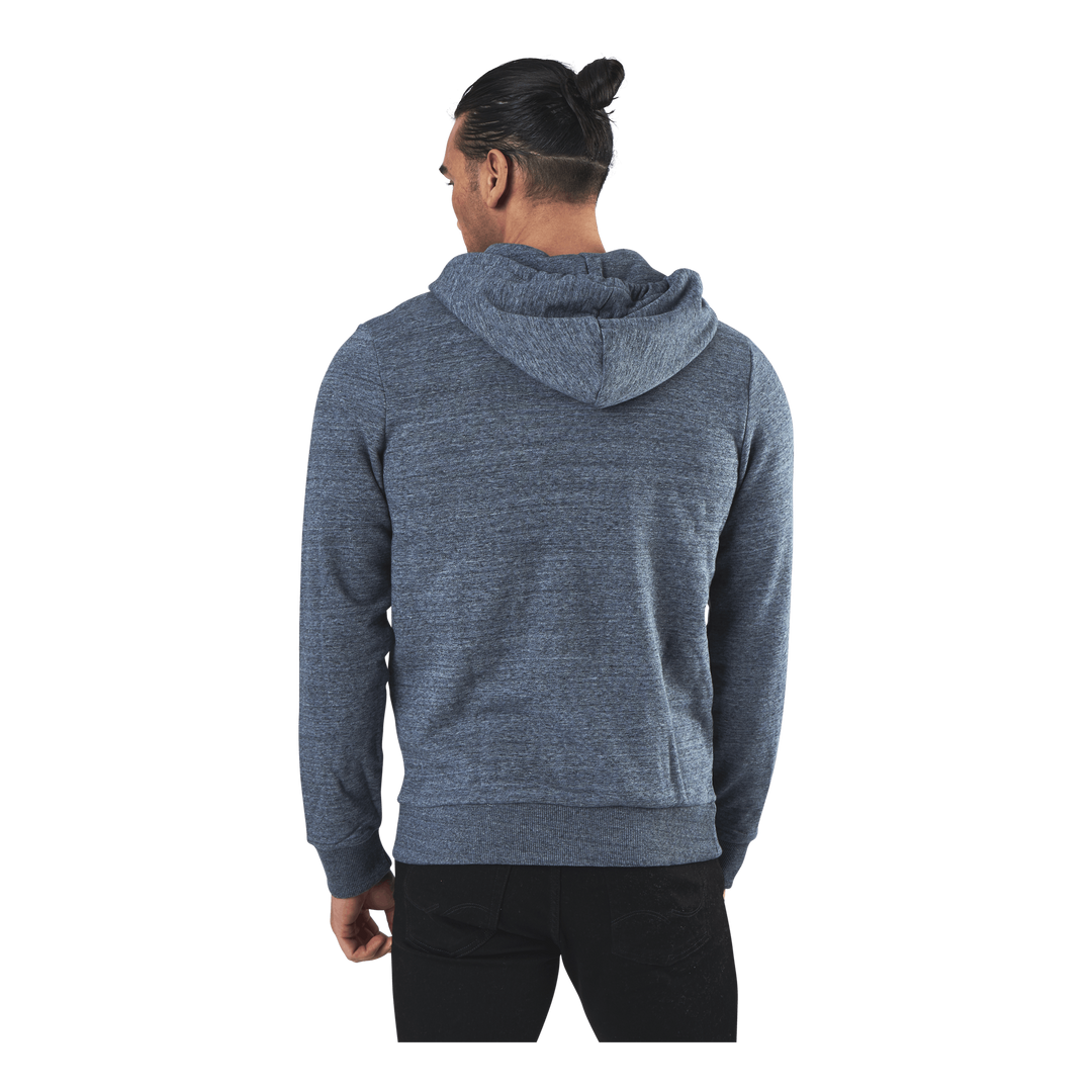 Basic Melange Sweat Zip Hood Blue