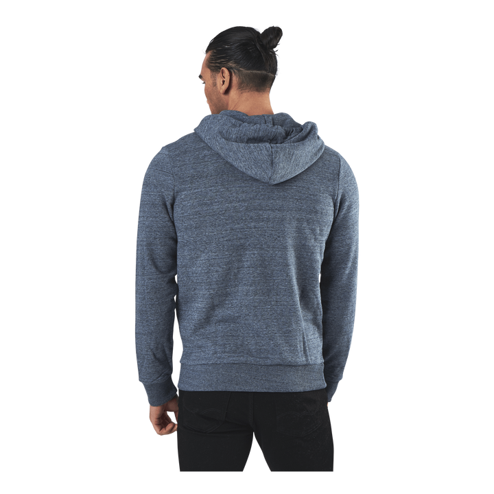 Basic Melange Sweat Zip Hood Blue