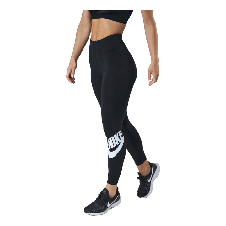 Sportswear Essential Women's High-Waisted Logo Leggings BLACK/WHITE