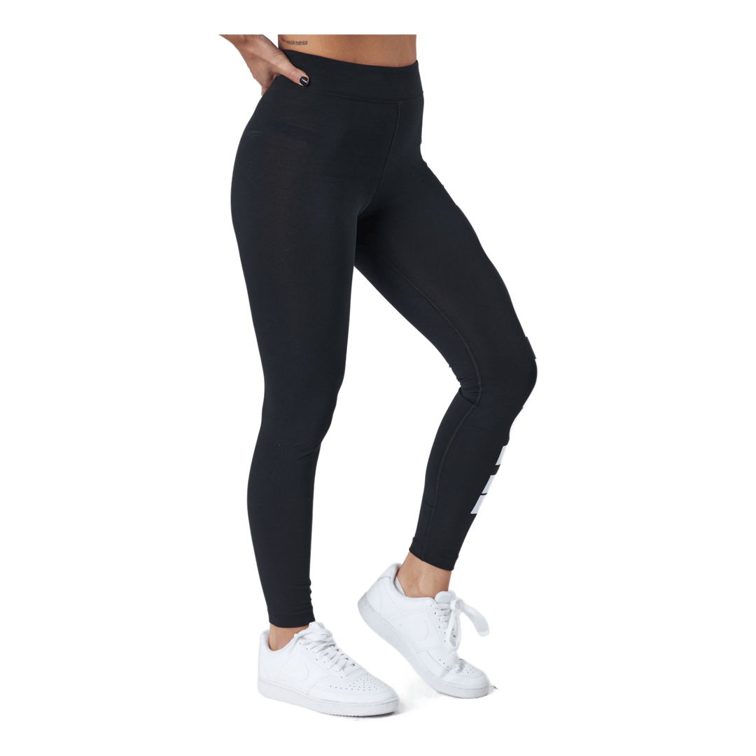 Sportswear Essential Women's High-Waisted Graphic Leggings BLACK/WHITE