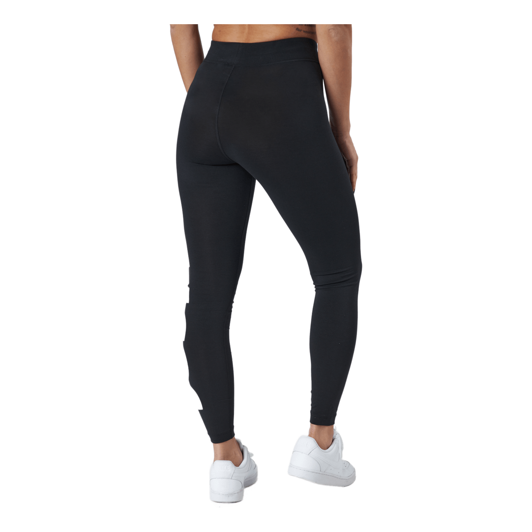 Sportswear Essential Women's High-Waisted Graphic Leggings BLACK/WHITE
