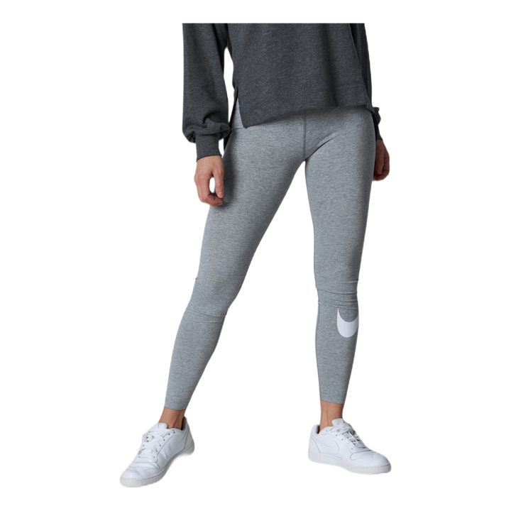 Sportswear Essential Women's Mid-Rise Swoosh Leggings DK GREY HEATHER/WHITE