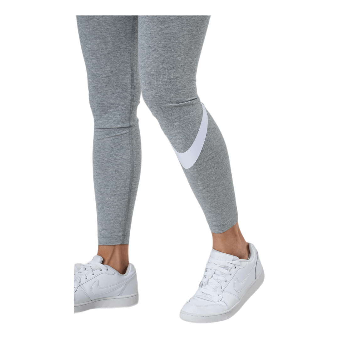 Sportswear Essential Women's Mid-Rise Swoosh Leggings DK GREY HEATHER/WHITE