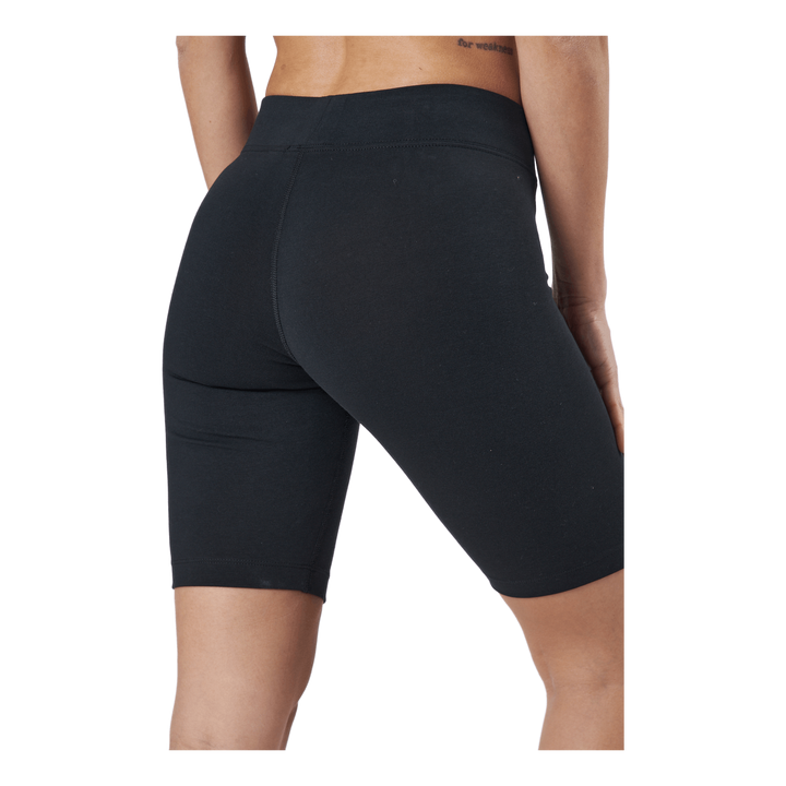 Sportswear Essential Women's Mid-Rise Bike Shorts BLACK/WHITE