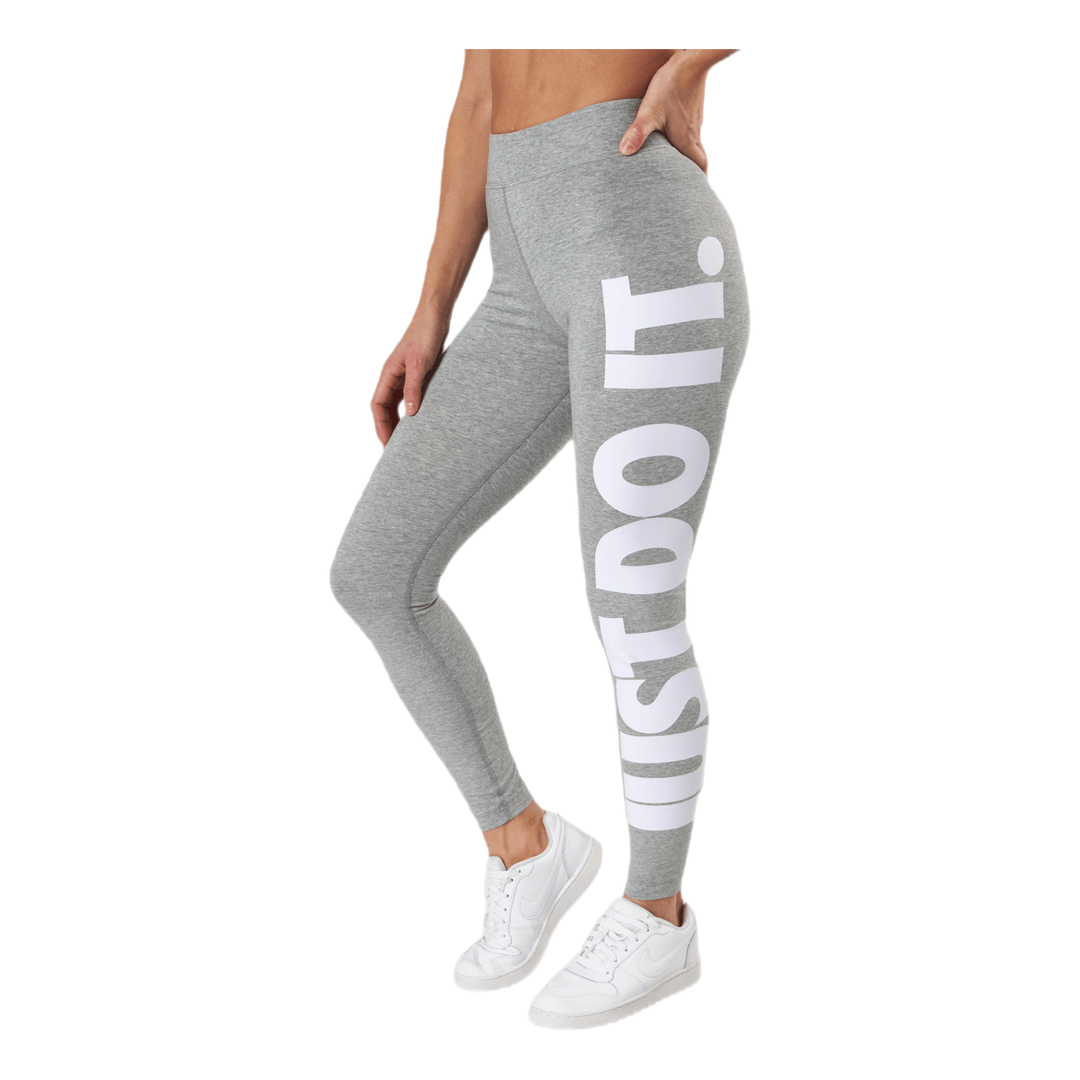 Sportswear Essential Women's High-Waisted Graphic Leggings DK GREY HEATHER/WHITE