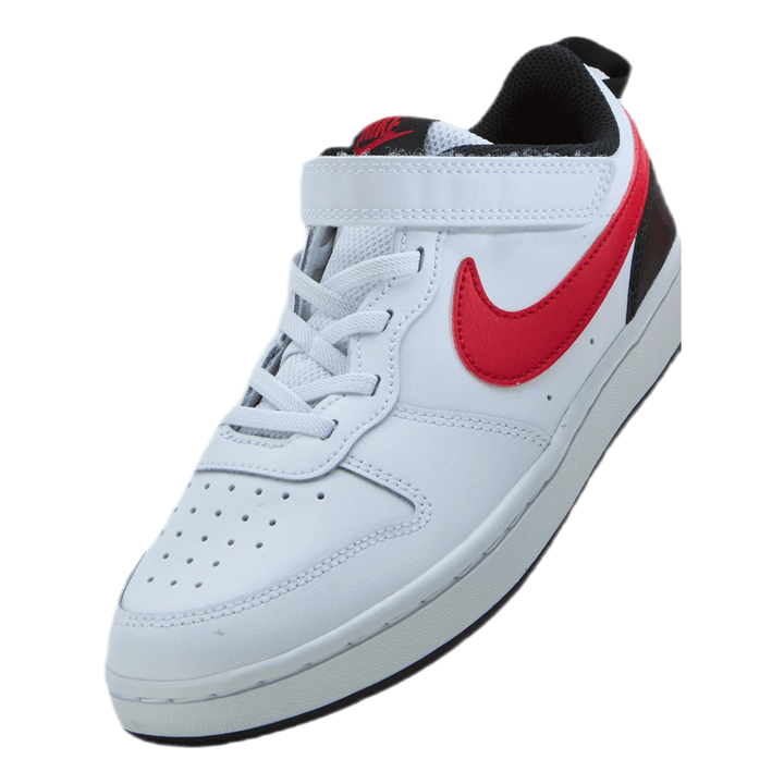 Court Borough Low 2 Little Kids' Shoes WHITE/UNIVERSITY RED-BLACK