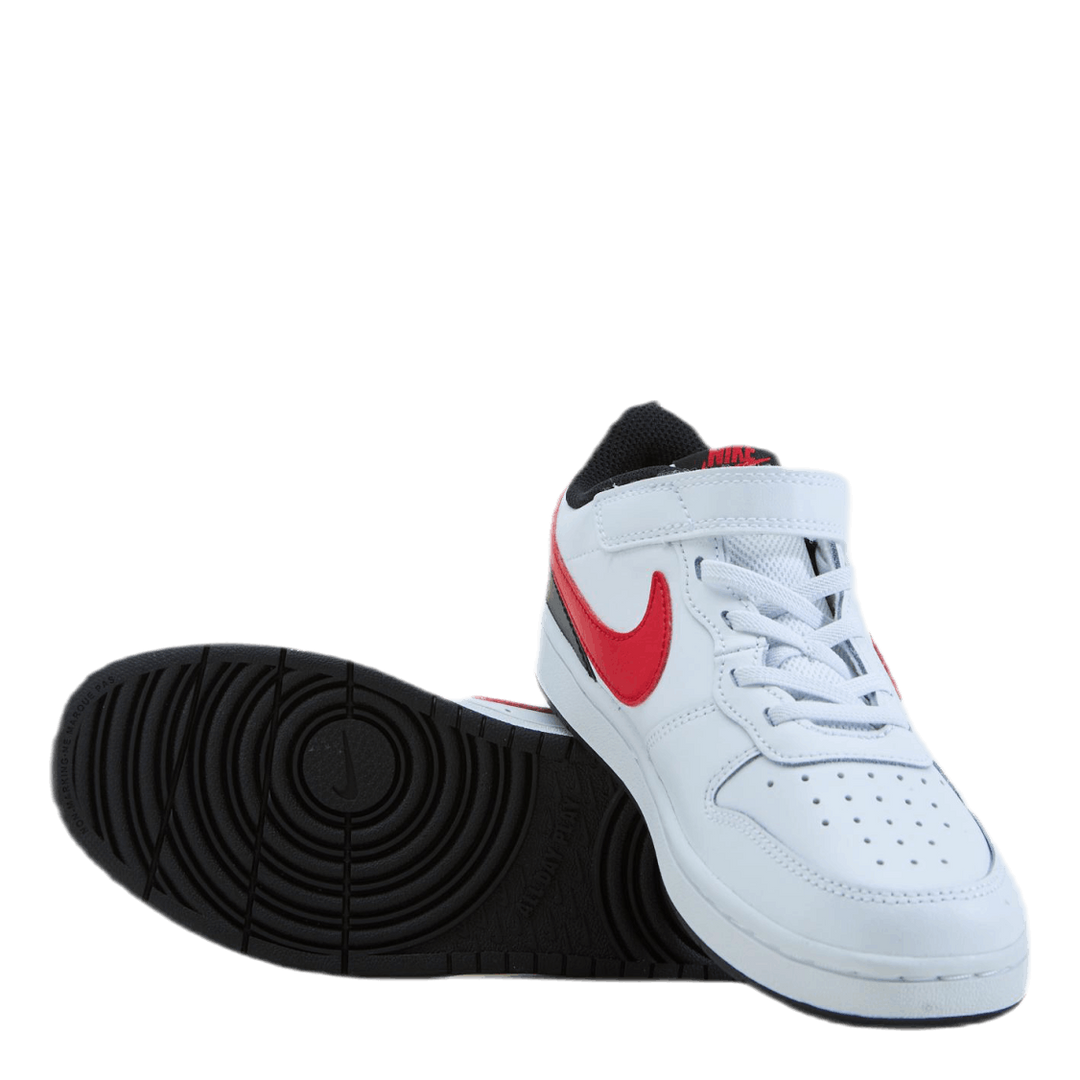 Court Borough Low 2 Little Kids' Shoes WHITE/UNIVERSITY RED-BLACK