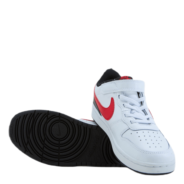 Court Borough Low 2 Little Kids' Shoes WHITE/UNIVERSITY RED-BLACK