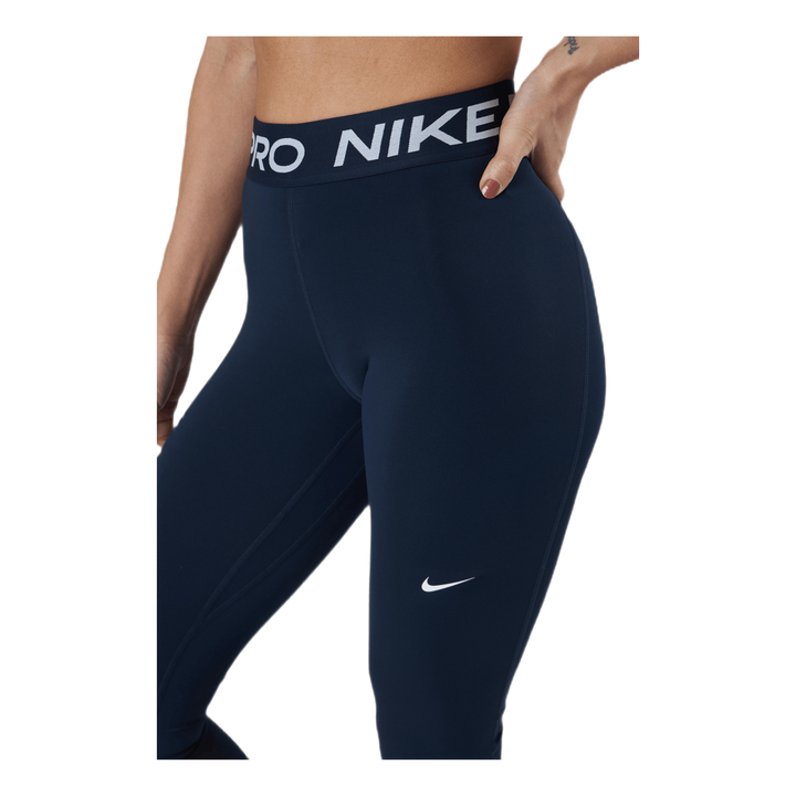 Nike Pro Women's Mid-Rise Mesh-Paneled Leggings OBSIDIAN/WHITE