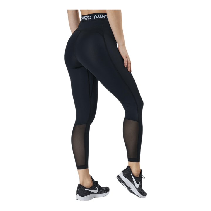 Nike Pro 365 Women's High-Waisted 7/8 Mesh Panel Leggings BLACK/WHITE