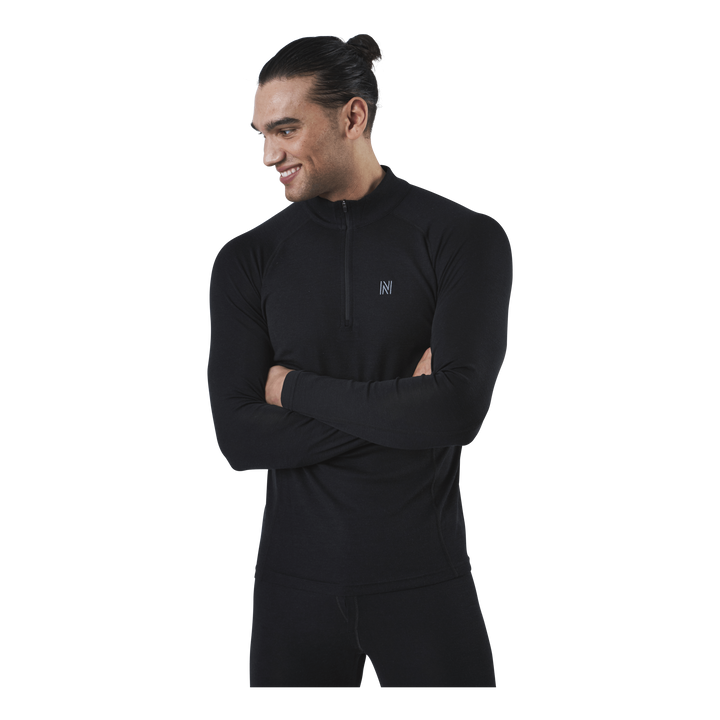 Ubbe Long Sleeve with Zip 100% Merino Wool Black