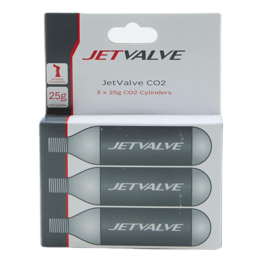 Jetvalve CO2 Cylinders 3p Black