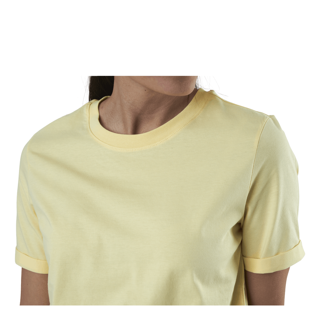 Ria Ss Fold Up Solid Tee Beige