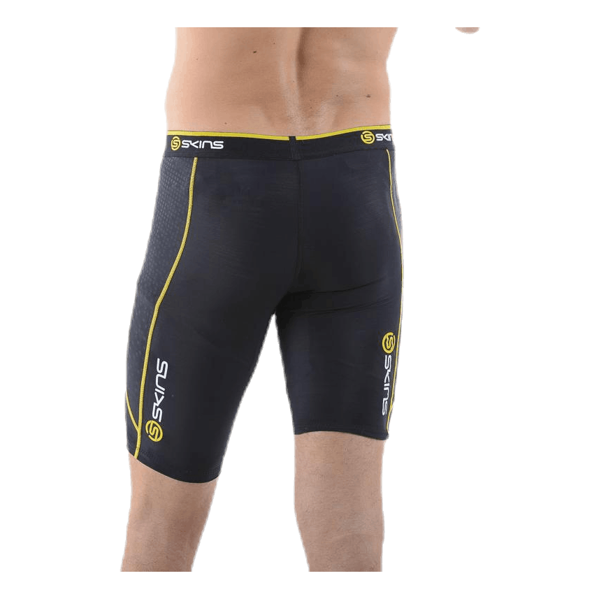 A200 Mens Compression Shorts Black/Yellow