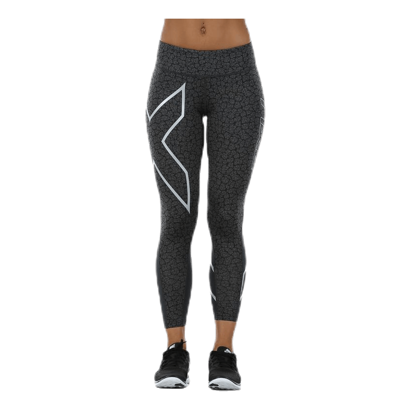 New 2XU Women Mid-Rise Compression Tights Higher Rise Streamlined