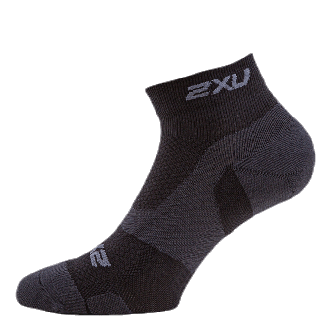 Vectr LightCush 1/4 Crew Sock Black/Grey