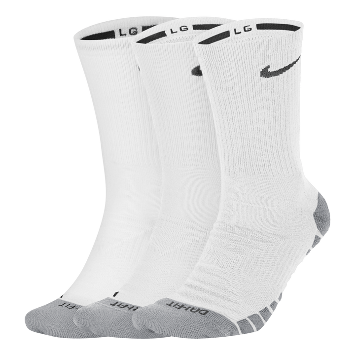 Everyday Max Cushioned Training Crew Socks (3 Pairs) WHITE/WOLF GREY/BLACK