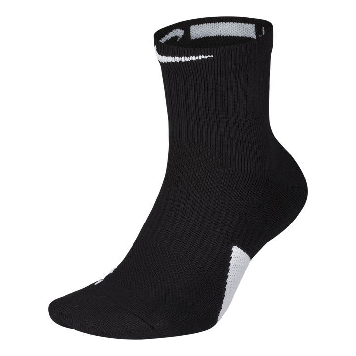 Elite Mid Basketball Socks BLACK/WHITE/WHITE