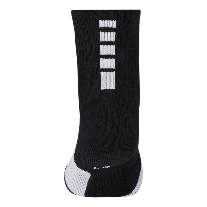 Elite Mid Basketball Socks BLACK/WHITE/WHITE